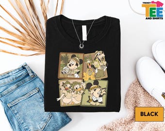Safari Mode Disney T-Shirt, Jungle Explorer Safari Matching Tee, Mickey Minnie Donald Daisy Goofy Pluto Sweater, Animal Kingdom Family Shirt