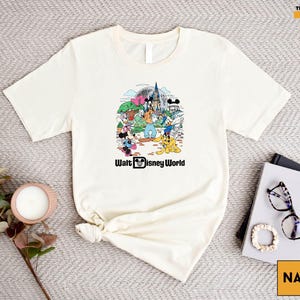T-shirt Walt Disney World, t-shirt rétro Magic Kingdom Mickey Minnie Donald Daisy Dingo Pluto, chemise familiale de vacances Disney image 4