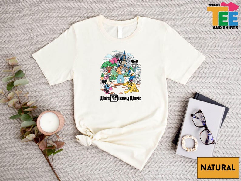 T-shirt Walt Disney World, t-shirt rétro Magic Kingdom Mickey Minnie Donald Daisy Dingo Pluto, chemise familiale de vacances Disney image 4