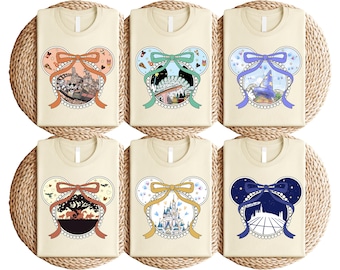 Disney Parks Bow Shirt, Magic Kingdom EPCOT Animal Kingdom Hollywood Studios Tee, Disney Coquette Castle Sweatshirt, Family Vacation Shirt