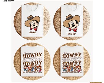 Mickey Cowboy Family Shirt, Disney Western Trip Tee, Matching Howdy Partners T-Shirt, Mickey And Friends Rodeo 2025 Family Sweatshirt