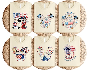 USA Mouse Ears 4th of July T-Shirt, Patriotic Castle Mickey Minnie Tee, Independence Day Fireworks Shirt, Disney July 4 Graphic Tee