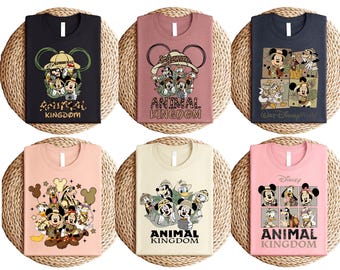 Retro Animal Kingdom Safari Shirt, Vintage Disney Group Tee, Mickey And Friends Disneyworld Shirt, 2025 Family Matching T-Shirt