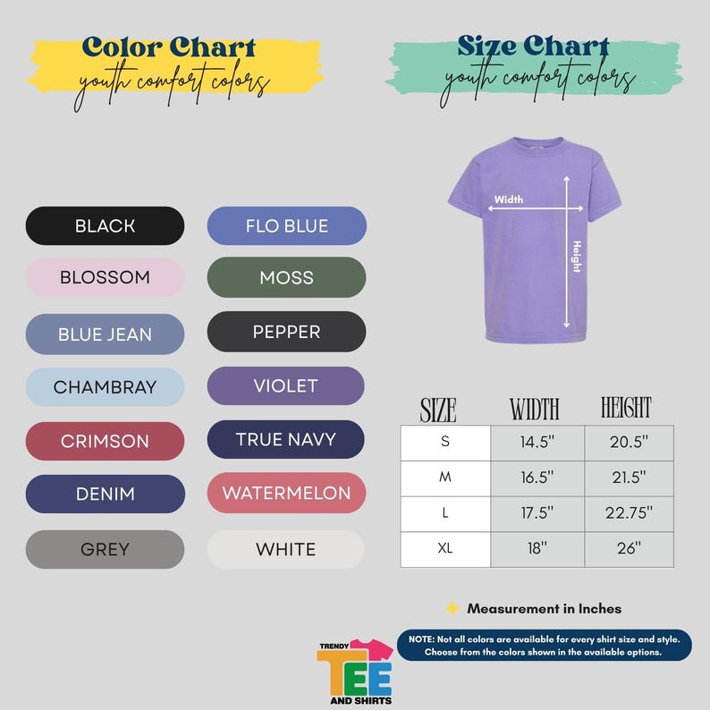 a t - shirt with different colors and sizes