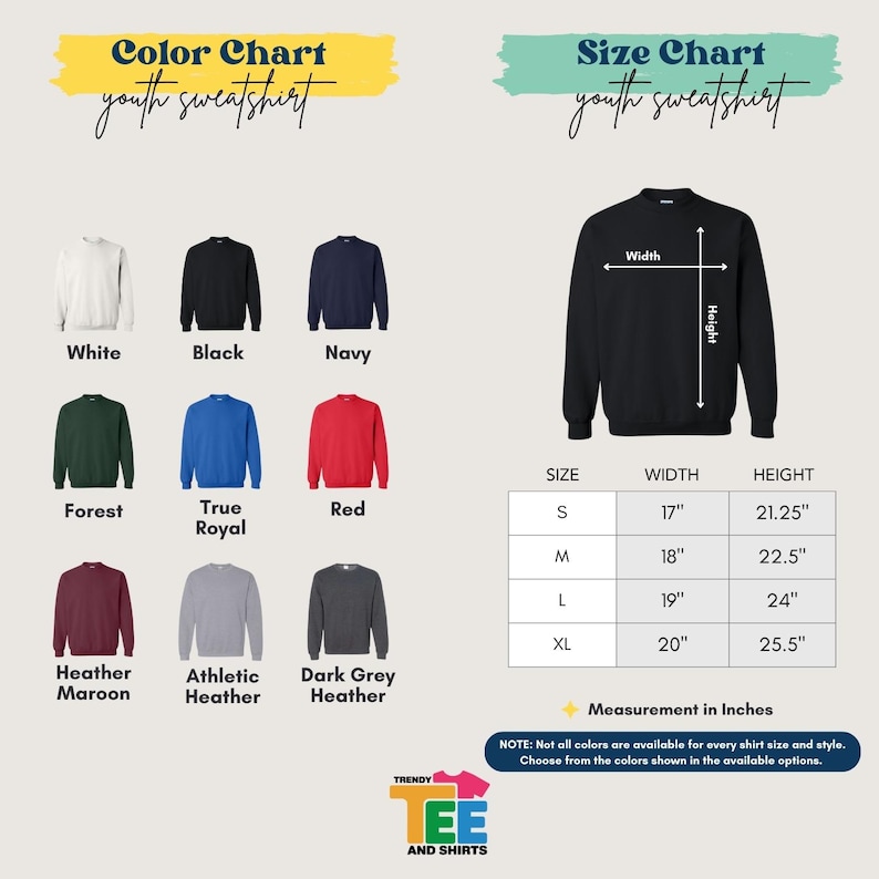 a long - sleeved shirt with measurements for the size chart