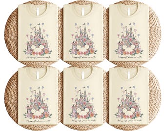 Happiest Place On Earth Shirt, Disney Castle Floral Sweatshirt, Mickey Balloon Tee, Disney Trip Shirt, Magical Kingdom Vacation T-Shirt