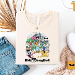 T-shirt Walt Disney World, t-shirt rétro Magic Kingdom Mickey Minnie Donald Daisy Dingo Pluto, chemise familiale de vacances Disney image 2