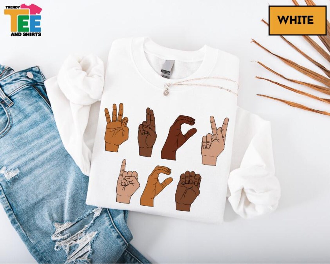 FCK ICE Hand Sign Language Sweatshirt, ASL Fingerspell Protest Tee ...