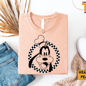 Retro Goofy Checkerboard Shirt, Disney Goofy Tee, Disney Trip Shirt, Goofy Face T-Shirt, Disney Family Vacation Shirt, Disney Silloute Shirt