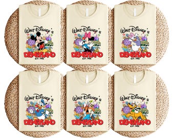 Retro Walt Disney’s Disneyland T-Shirt, Vintage 1955 Mickey Minnie Donald Daisy Goofy Pluto Tee, Family Matching Disney Trip Shirt