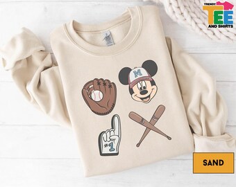 Retro Mickey Baseball T-Shirt, Vintage Disney Sport Trip Tee, Mickey Mouse Baseball Fan Shirt, Magic Kingdom Disney Family Sweatshirt