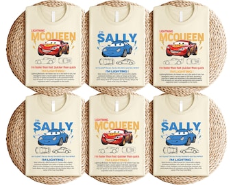 Lightning McQueen And Sally Couple Shirt, Vintage Disney Cars Matching T-Shirt, Pixar McQueen Sally Tee For Disney Trip Or Honeymoon