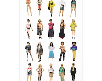 Fashion Icons Pop Art Collage Print | Celebrity Style Wall Art Poster