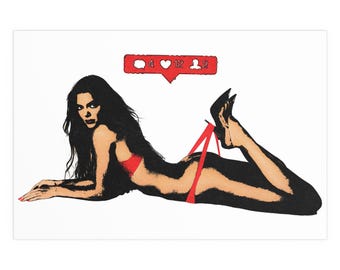 Kendall Jenner Pop Art Print | Influencer Satire, Social Media Wall Art