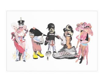 British Pop Culture Collage Poster | Punk Surreal Celebrity Fashion Art Print