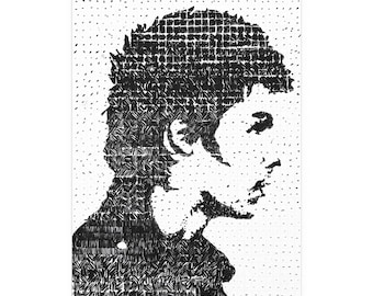 Sid Vicious Line Art Poster | Punk Rock Portrait Print | Hand Drawn Music Icon Wall