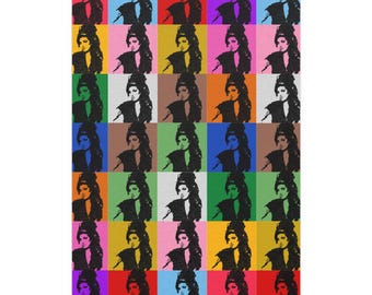 Winehouse Pop Art Print | Warhol Style Music Icon Poster, Colourful Retro Wall Art