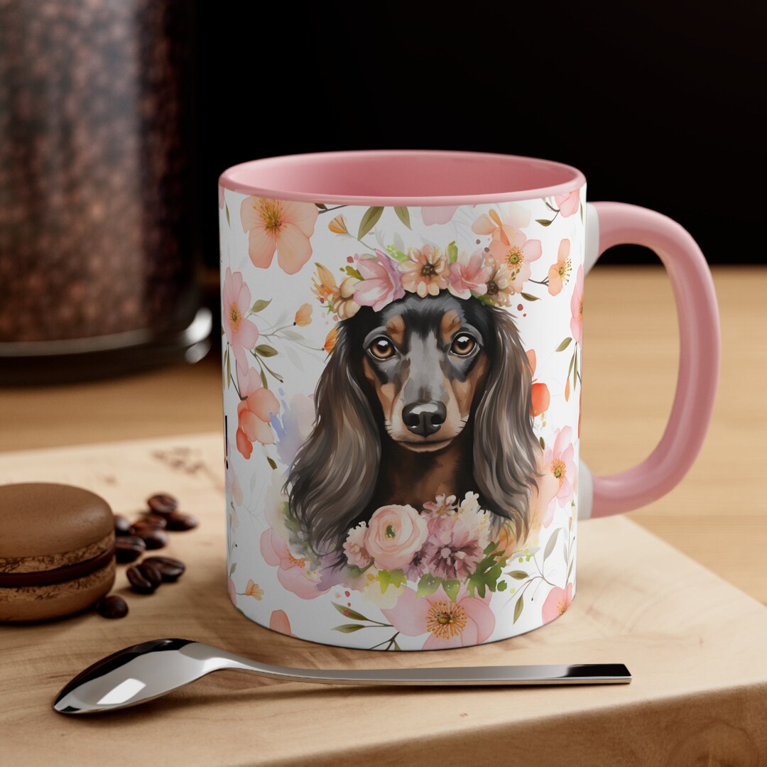 Dachshund Mug Wiener Dog Mug 11oz Ceramic Watercolor Long Etsy