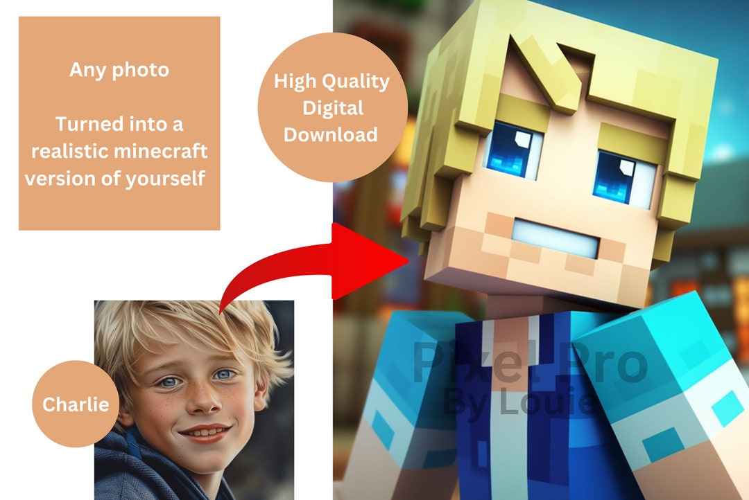 Minecraft Custom Character Digital Download Turn Yourself Into - Etsy