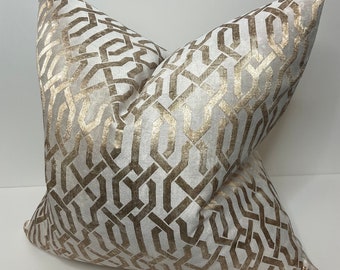 Gold Cushion cover, gold pillow cover, gold bedding, geometric pillow cover, luxury cushion cover, luxury gold bedding, designer TRANCE