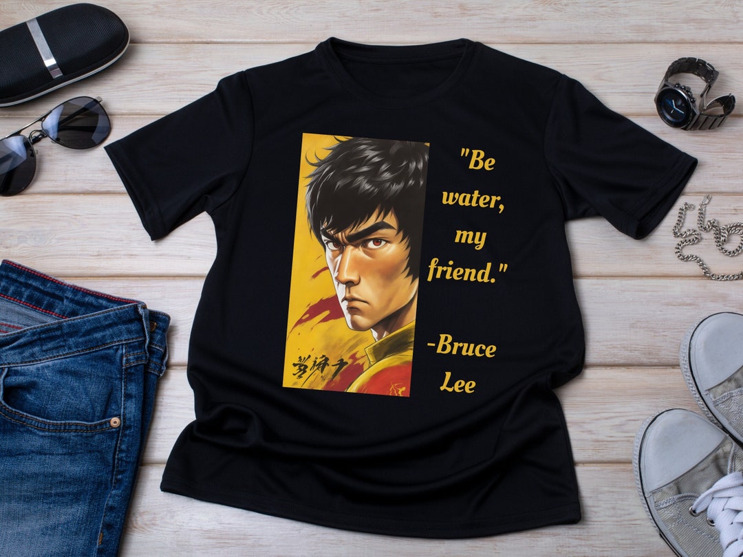 Young Bruce Lee Be Water Quotes Bruce Lee Shirt T-shirt - Etsy