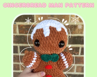 PATTERN Crochet Gingerbread Man | Crochet Tutorial, DIY Amigurumi, Treats, Christmas, Gift Ideas, Trendy, Holiday Decor, Handmade With Love