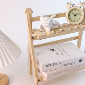 Two Tier Desk Shelf Wooden Table Rack Wood Bookrack Table - Etsy