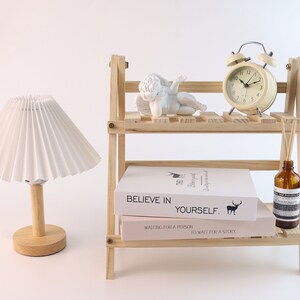 Two Tier Desk Shelf Wooden Table Rack Wood Bookrack Table - Etsy