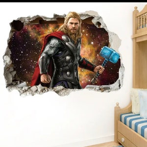 Thor Wall Decal - Custom Kids Room Decor - Superhero Wall Art - Kids Wall Decal - Unique Children’s Gift