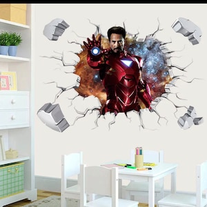 Ironman Wall Decal - Custom Kids Room Decor - Superhero Wall Art - Kids Wall Decal - Unique Children’s Gift