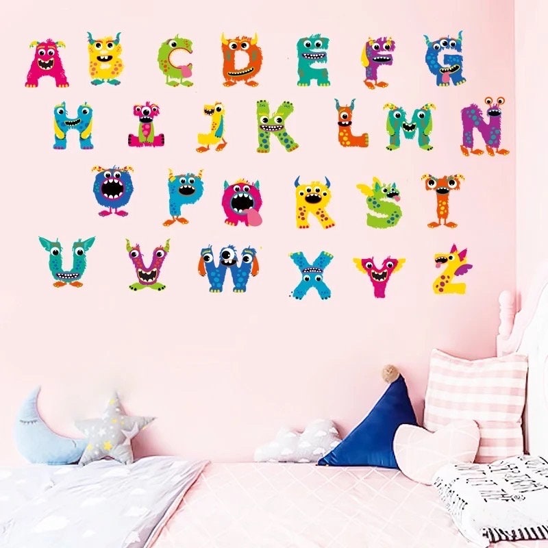 Cartoon Big Eye Animal Alphabet Wall Decal - Kids Room Decor ...