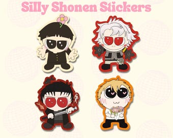 Pegatinas de Silly Shonen // Pegatinas de vinilo brillante troqueladas a prueba de agua, Anime, Manga, Kawaii, Memes, Diarios, Planificadores, Pegatinas para computadora portátil