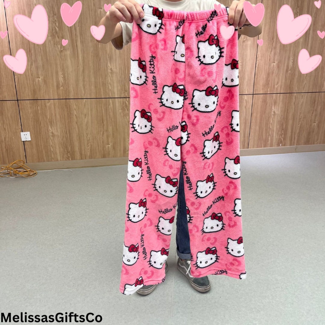 Hello Kitty Pyjama Pants Cute Y2K Pyjama Bottoms Sanrio Y2K Etsy Polska