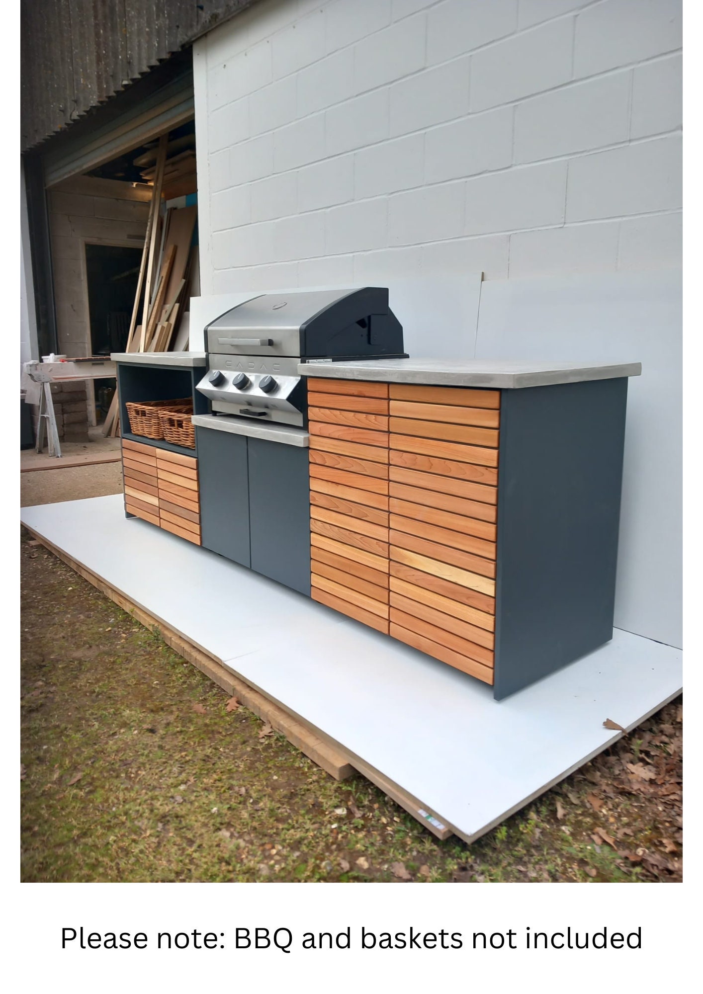 Contemporary Outdoor Kitchen BBQ Table Microcement Worktops Etsy