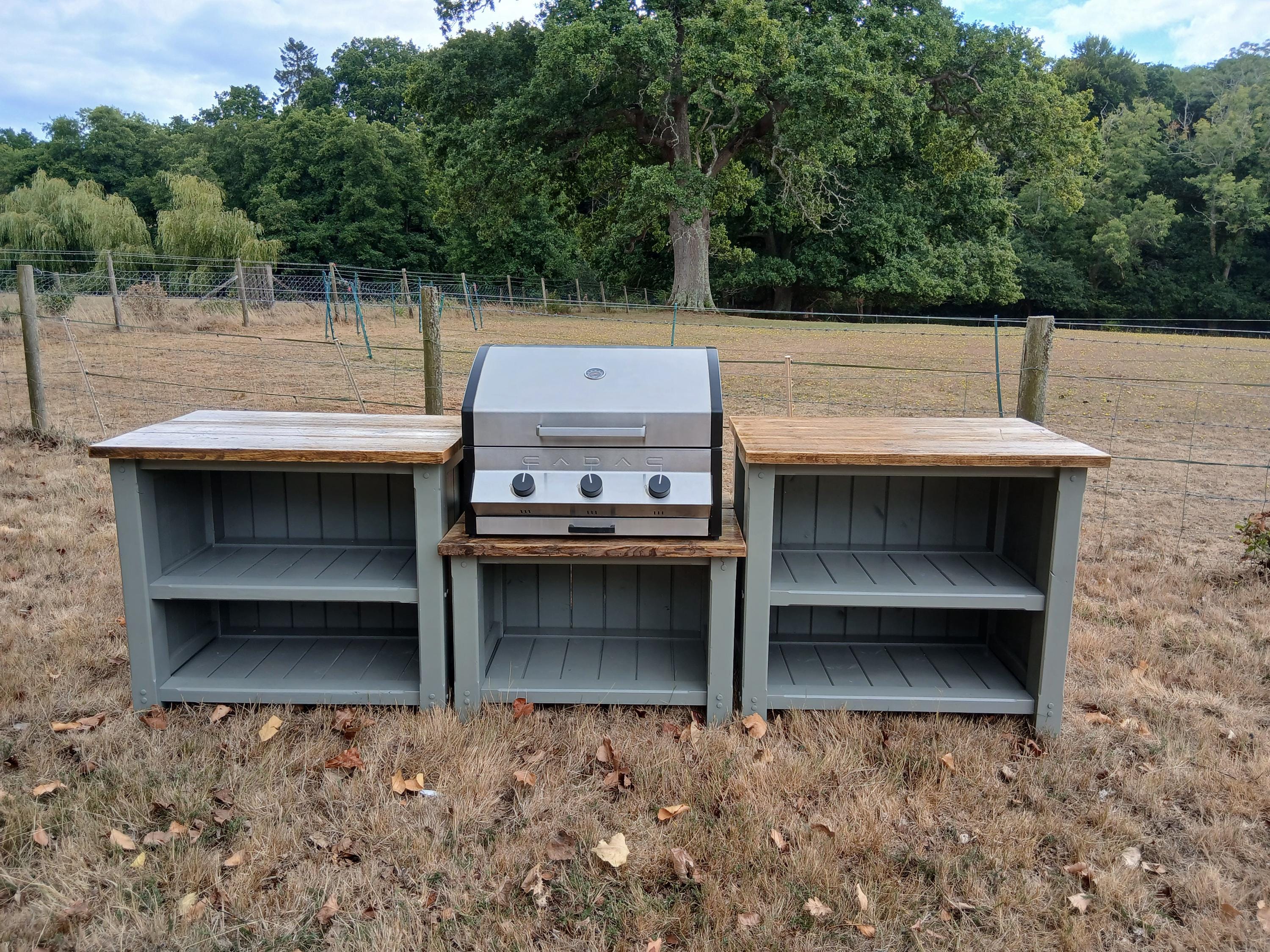 Rustic Outdoor Kitchen, Handmade to Your Specification. BBQ Table ...
