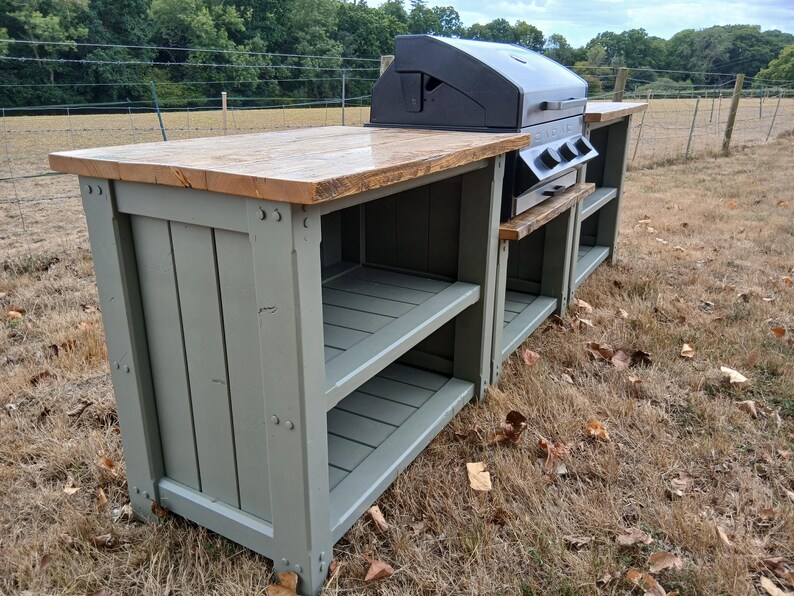Rustic Outdoor Kitchen, Handmade to Your Specification. BBQ Table ...