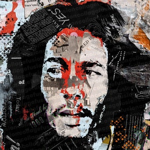 Bob Marley, Digital Collage, Wall Art, Wall Art DIGITAL DOWNLOAD to Print on Poster or Canvas, PRINTABLE, Reggae, Music Poster