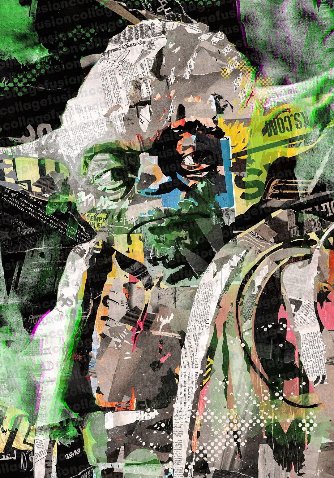 Yoda Star Wars digital Collage Etsy