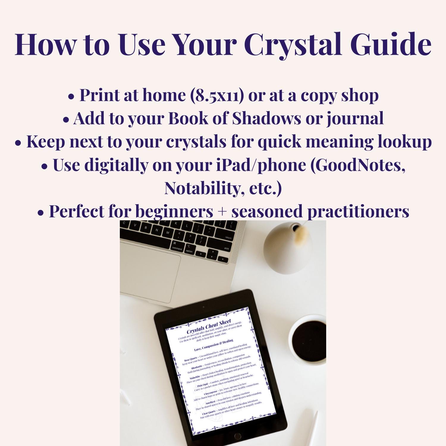 Crystal Meanings Cheat Sheet – Printable Reference Guide (PDF) - Etsy ...