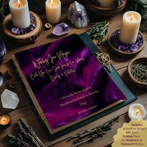 Witchy Zauberglas Rezeptbuch | Druckbares Glas für Manifestation, Schutz, Liebe & Klarheit | DIY Witchcraft Anleitung für Anfänger