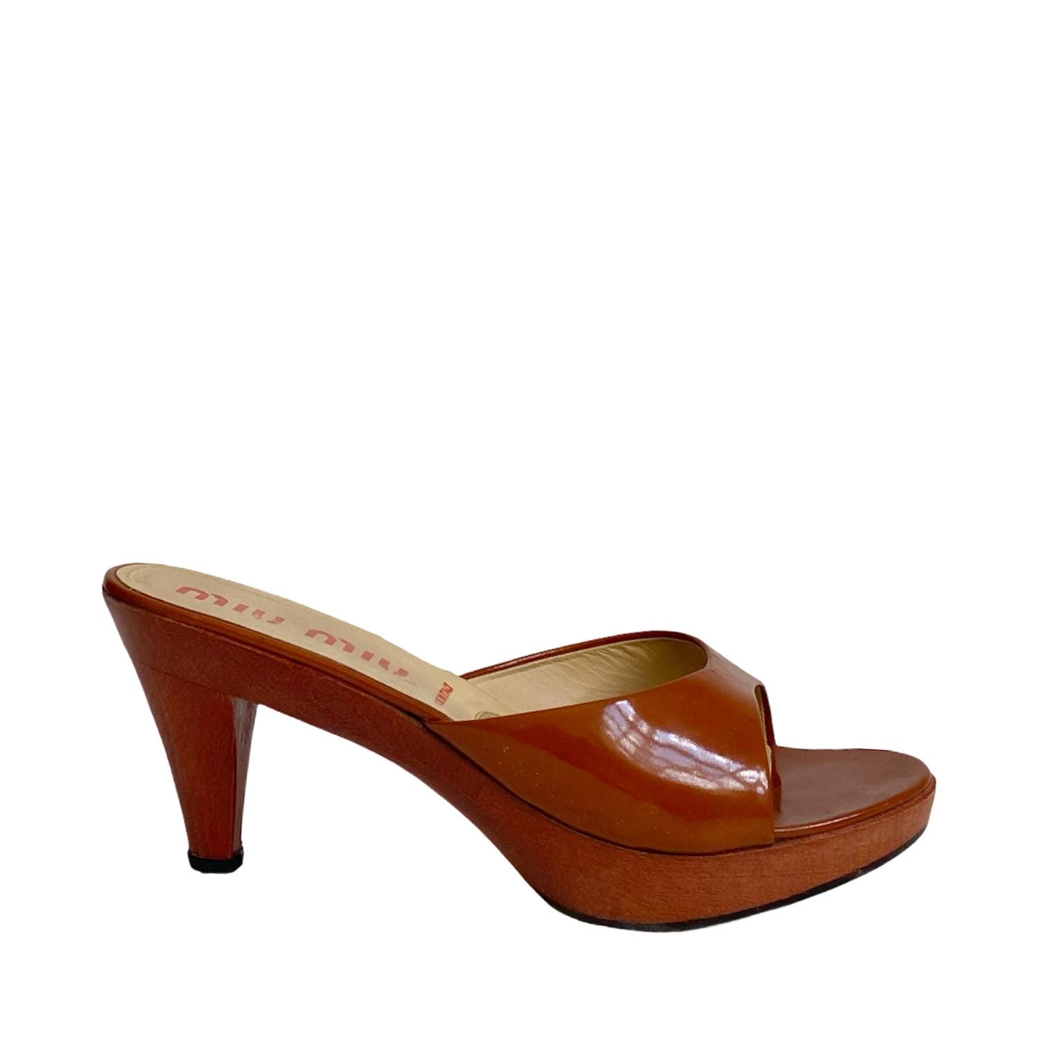 Prada Leather Mule 37 Replaced Heels Prada Cord Detail Leather