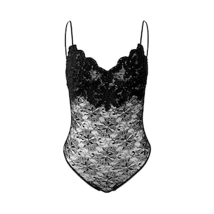 Vintage 1980s Black Lace La Perla Bodysuit
