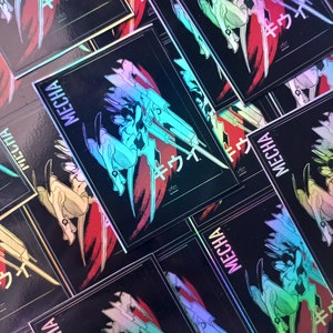holographic sticker cyberpunk design