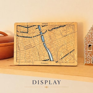 Personalized Amsterdam Wooden Map | Custom Mokum Map with Address | Handmade Layered Wood Magnet or Display | Amsterdam Housewarming Gift