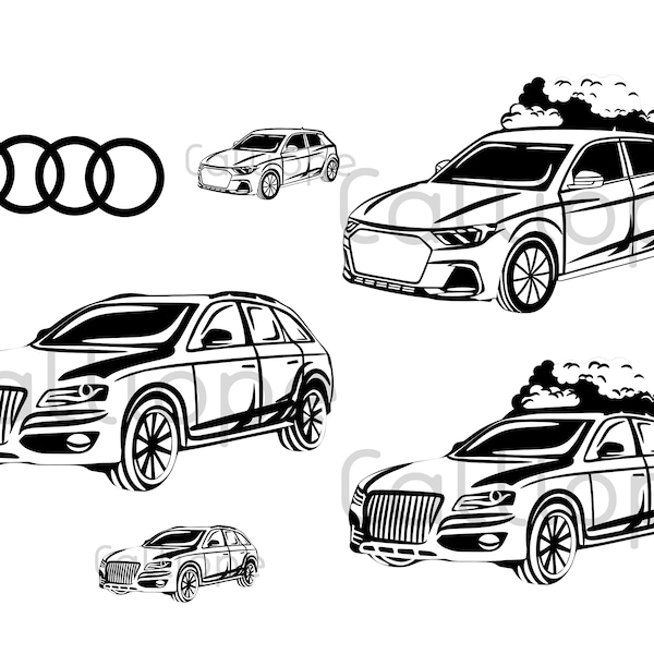 Vector drawings of Audi Car, dxf, svg, ai