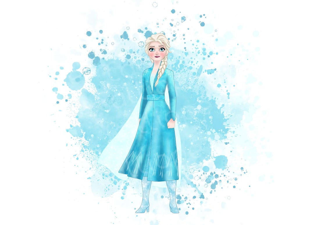 Elsa Princess Graphics Elsa Watercolor Clipart: Princess PNG Graphics (digital Download) - Etsy