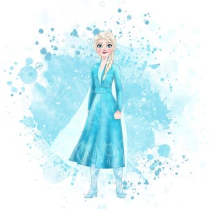 Frozen Clipart, Princess Clipart, Elsa Clipart, Cute Png, Watercolor Clipart, Quality Instant Download Png