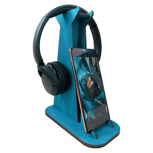 Wooden headphones and phone holder, Laser Cut File, Wood Headphone Stand