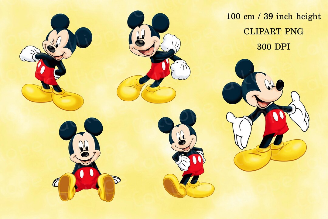 Mickey Mouse Clipart, PNG, Instant Download, Clip Art Watercolor - Etsy