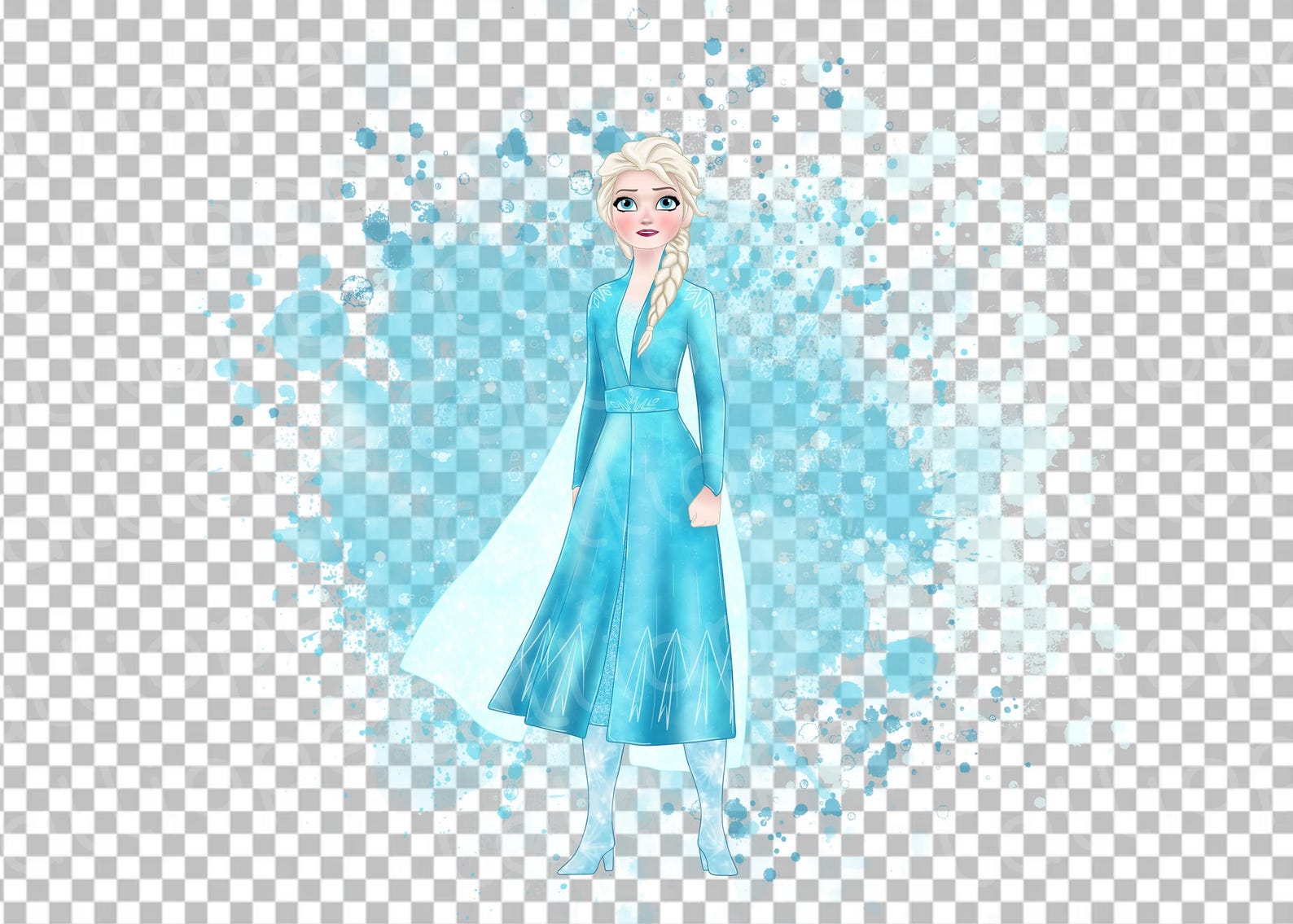 Elsa Princess Graphics Elsa Watercolor Clipart: Princess PNG Graphics (digital Download) - Etsy